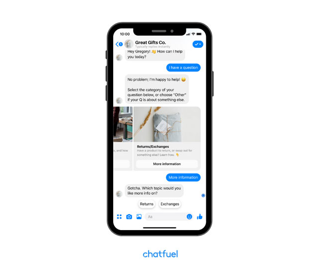 Dễ dàng thiết lập một chatbot Facebook Messenger để trả lời các câu hỏi của khách hàng.